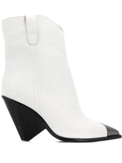 The Seller Texan Ankle Boots In White Leather