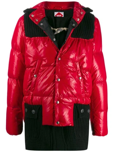 Bark Feather Down Parka Coat In Red