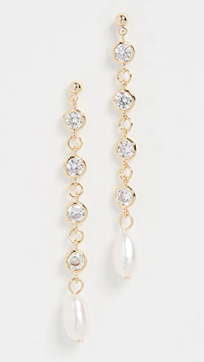 Jules Smith Bling Cultured Pearl Drop Earrings In Yellow Gold