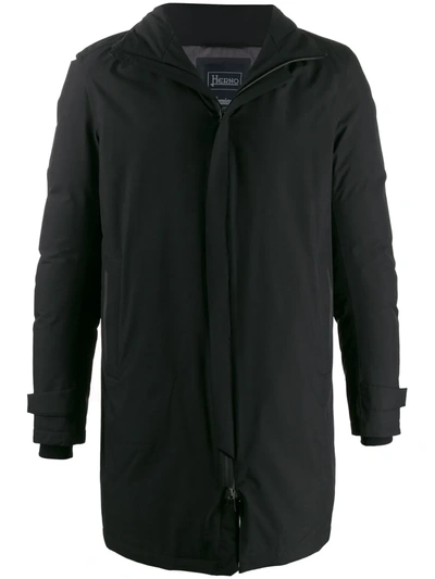 Herno Stand-up Collar Coat In Black