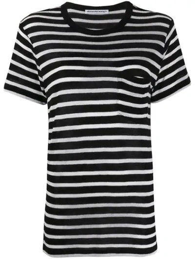 Alexander Wang T Striped T-shirt In Black