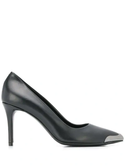 Albano Metallic Cap Pumps In Black