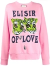 Gucci Printed Tigers Sweatshirt In Pink