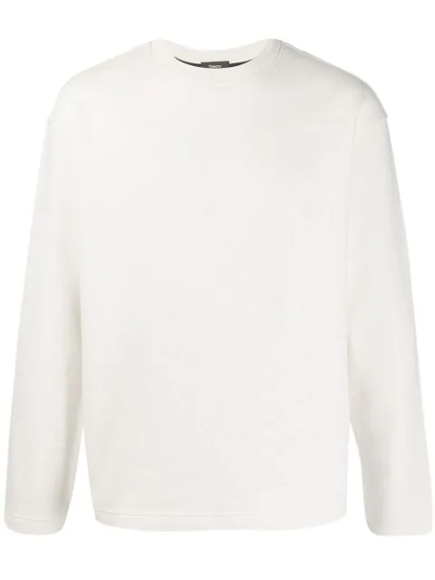 Theory Long Sleeve Sweatshirt In White | ModeSens