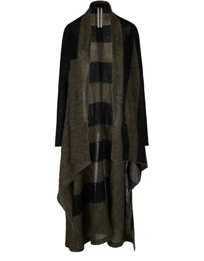 Rick Owens Mohair-blend Cardigan In Brown/ Black