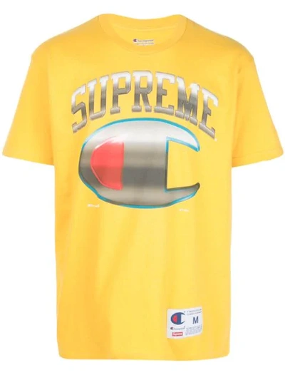 Supreme X Champion T-shirt In Yellow