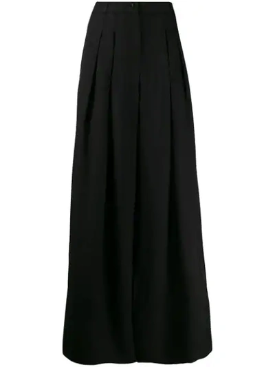 Jacquemus Palazzo Linen Trousers In Black