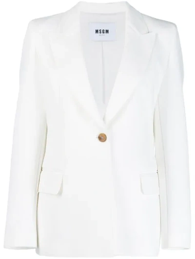 Msgm Peaked Lapel Blazer In White