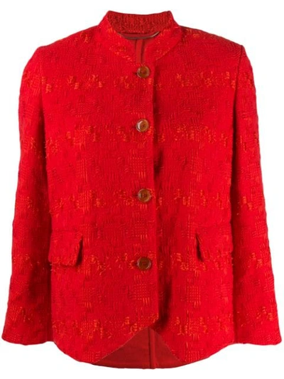 Ermanno Scervino Embroidered Fitted Jacket In Red