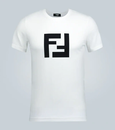 Fendi Crewneck T-shirt With Logo In White