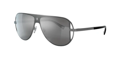 Versace Ve2212 Gunmetal Sunglasses In Grey Mirror Silver