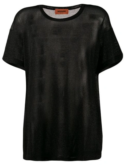 Missoni Sheer Panel T-shirt In Black