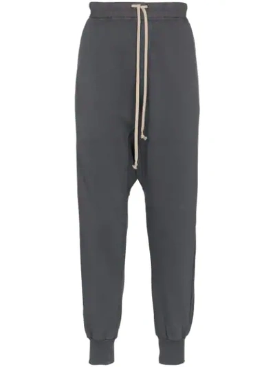 Rick Owens Drkshdw Drop-crotch Track Pants In 48 Flint