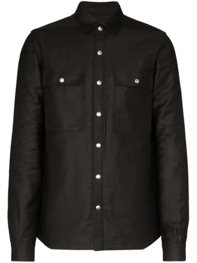 Rick Owens Button-down Shirt Jacket In Black
