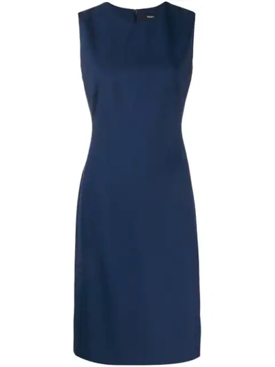 Theory Fitted Midi Dress In Blue