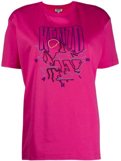 Kenzo Logo T-shirt In Pink