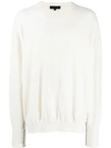 Ann Demeulemeester Oversized Round Neck Sweater In White