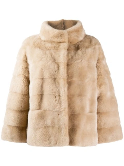 Simonetta Ravizza Mink Fur Coat In Neutrals