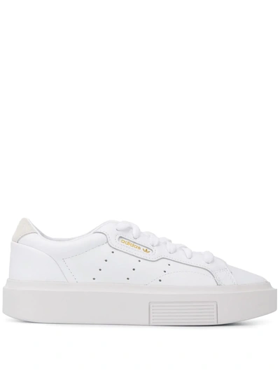 Adidas Originals Lace-up Logo Sneakers In White