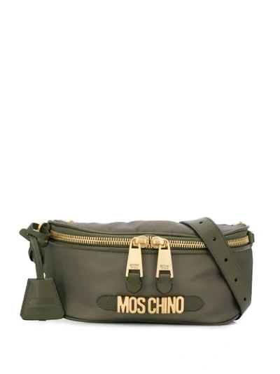 Moschino Logo Plaque Belt Bag In 绿色