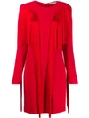 Stella Mccartney Fringed Mini Dress In Red