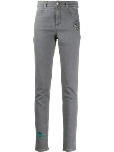 Stella Mccartney Embroidered Skinny Jeans In Grey