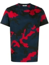 Valentino Camouflage Print T-shirt In Navy