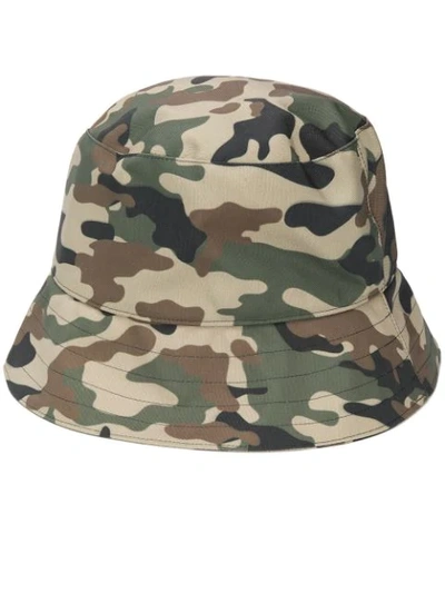 Manokhi Camouflage Print Hat In Green