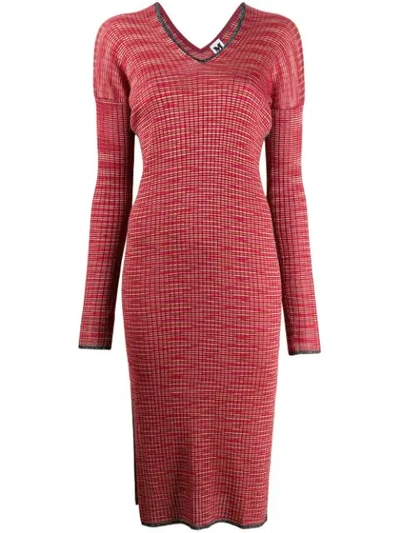 M Missoni Ribbed-knit Dress In Red