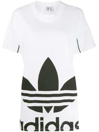 Adidas Originals Logo Printed T-shirt In White