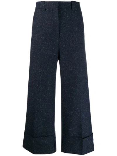 Jw Anderson Speckled Wide Leg Trousers In Blue