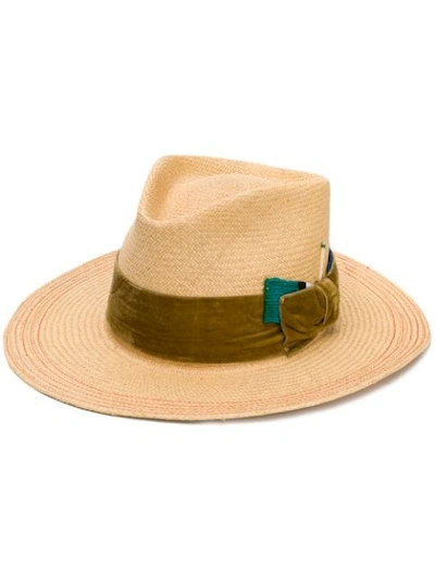 Nick Fouquet Bow Detail Hat In C20 Golden Brown