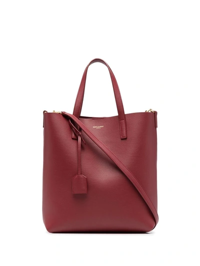 Saint Laurent Burgundy Toy North/south Shopping Tote In Red
