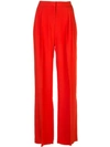 Rosetta Getty Pleated Wide-leg High-rise Trouser In Red