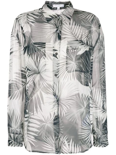 Equipment Palm-leaf Print Shirt In Black