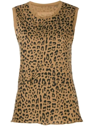 Nili Lotan Leopard Print Vest Top In Brown