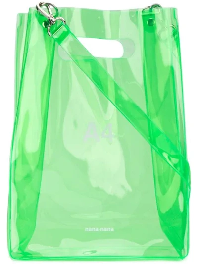 Nana-nana Transparent Tote Bag In Green