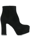 Albano Platform Ankle Boots In Black