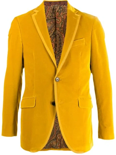 Etro Slim Fit Blazer In Yellow