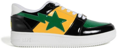 Pre-owned Bape Sta Color Block Low Black Yellow Green In Black/yellow/green
