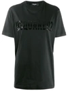 Dsquared2 Sequined Logo Detailed T-shirt In Black