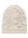 Ermanno Scervino Embellished Virgin Wool Blend Beanie In White