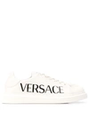 Versace Men's Medusa And Logo-print Sneakers In White