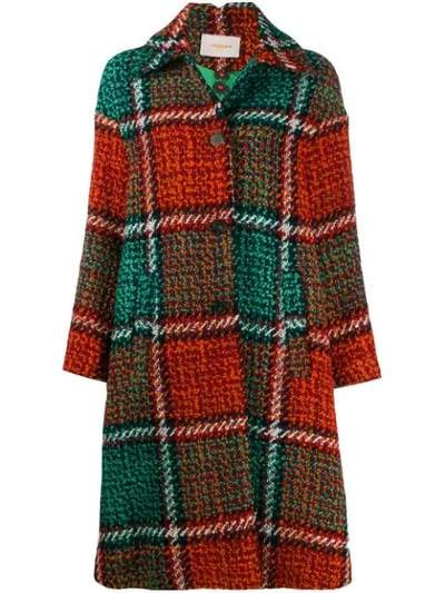 La Doublej Checked Coat In Green