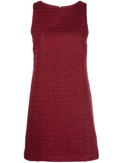Alice And Olivia Clyde Tweed Mini Dress In Red