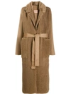 Yves Salomon Long Textured Coat In Neutrals