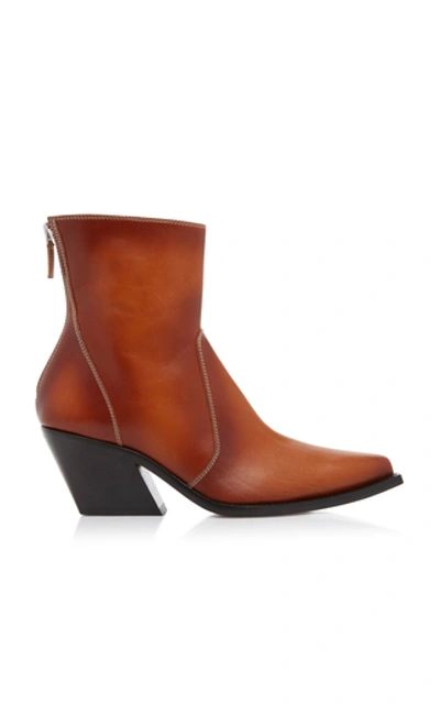 Givenchy Leather Ankle Boots In Brown