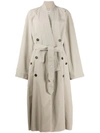 Balenciaga Judo Oversized Cotton-twill Trench Coat In Neutrals