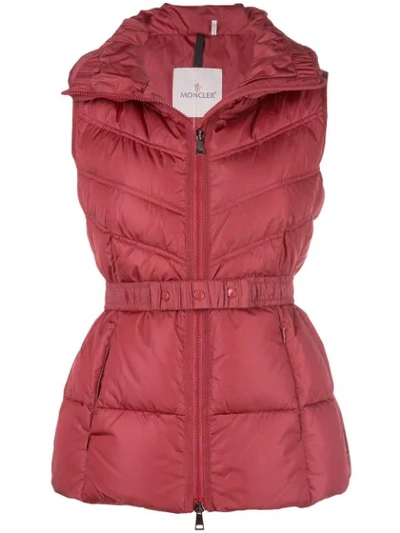 Moncler Aigre Semi-fit Puffer Vest In Red