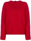 N°21 Crewneck Wool Pullover Sweater With Buttons In Red